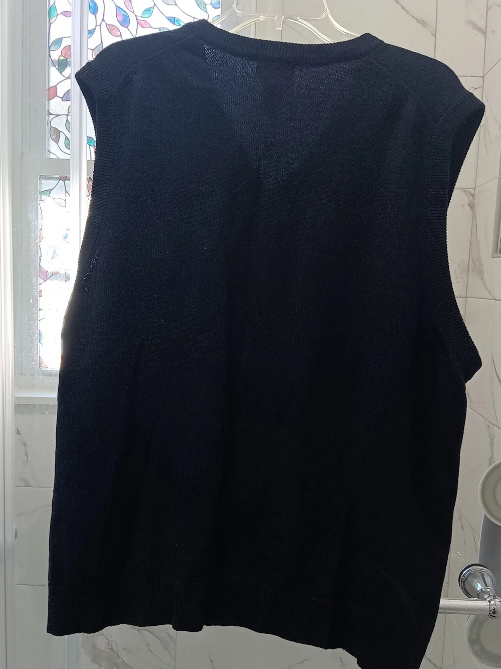 L.L. Bean Men's Dark Navy Classic V-Neck 100% Lambs Wool Sweater Vest Size XL
